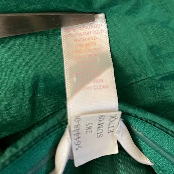 Banana Republic Factory Y2K Strapless Mini Dress Womens 2P Green Cotton Silk - Picture 6 of 8